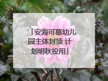 安海可慕幼儿园主体封顶 计划明秋投用