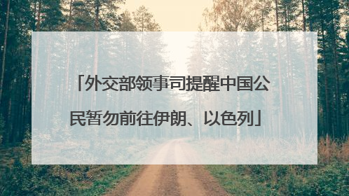 外交部领事司提醒中国公民暂勿前往伊朗、以色列