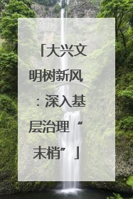 大兴文明树新风：深入基层治理“末梢”