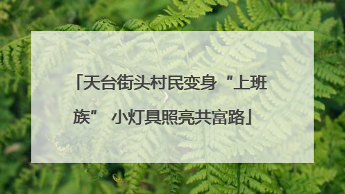天台街头村民变身“上班族” 小灯具照亮共富路