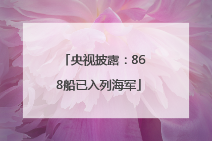 央视披露：868船已入列海军