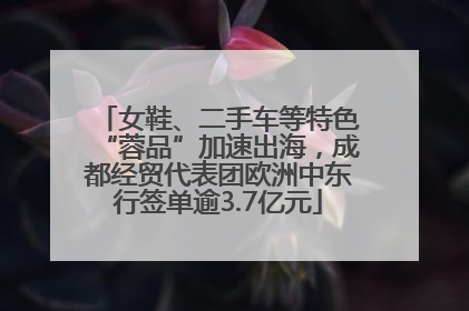 女鞋、二手车等特色“蓉品”加速出海，成都经贸代表团欧洲中东行签单逾3.7亿元