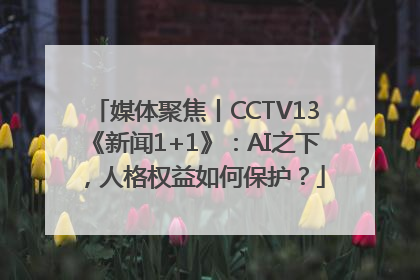 媒体聚焦丨CCTV13《新闻1+1》：AI之下，人格权益如何保护？