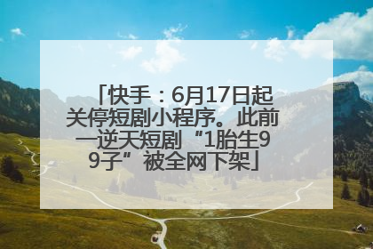快手：6月17日起关停短剧小程序。此前一逆天短剧“1胎生99子”被全网下架