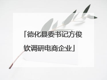 德化县委书记方俊钦调研电商企业