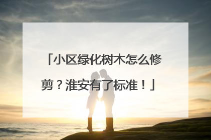 小区绿化树木怎么修剪？淮安有了标准！