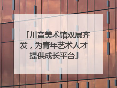 川音美术馆双展齐发，为青年艺术人才提供成长平台