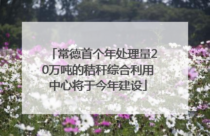 常德首个年处理量20万吨的秸秆综合利用中心将于今年建设