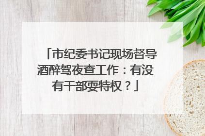 市纪委书记现场督导酒醉驾夜查工作：有没有干部耍特权？