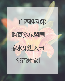 广西推动采购更多东盟国家水果进入寻常百姓家