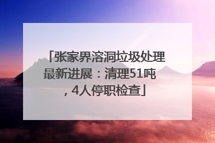 张家界溶洞垃圾处理最新进展：清理51吨，4人停职检查