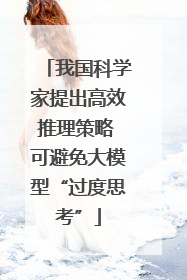 我国科学家提出高效推理策略 可避免大模型“过度思考”