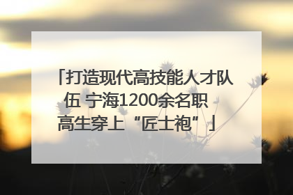 打造现代高技能人才队伍 宁海1200余名职高生穿上“匠士袍”