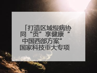 打造区域慢病协同“贡”享健康“中国西部方案” 国家科技重大专项落地自贡