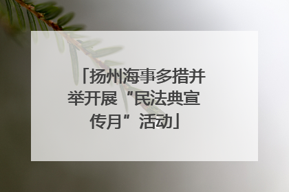 扬州海事多措并举开展“民法典宣传月”活动