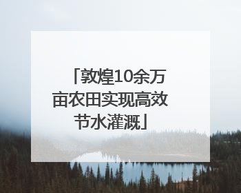 敦煌10余万亩农田实现高效节水灌溉