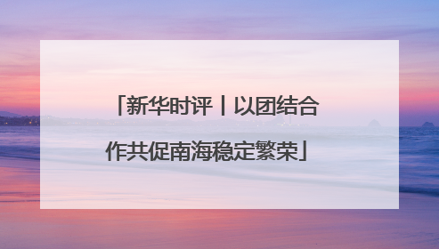 新华时评丨以团结合作共促南海稳定繁荣