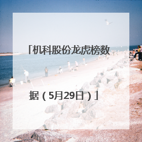机科股份龙虎榜数据（5月29日）