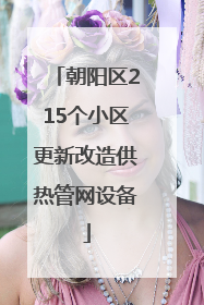 朝阳区215个小区更新改造供热管网设备
