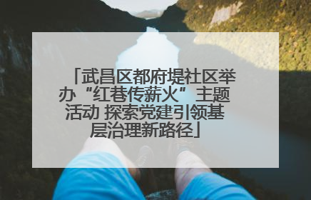 武昌区都府堤社区举办“红巷传薪火”主题活动 探索党建引领基层治理新路径