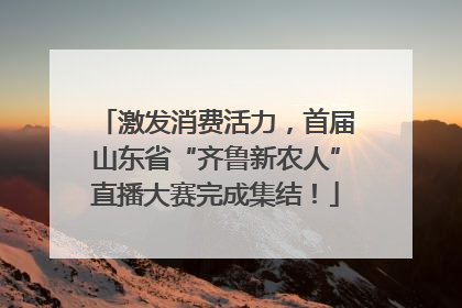 激发消费活力，首届山东省“齐鲁新农人”直播大赛完成集结！