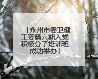 永州市委卫健工委第六期入党积极分子培训班成功举办