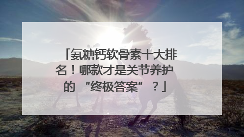 氨糖钙软骨素十大排名！哪款才是关节养护的 “终极答案”？