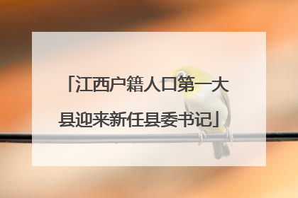 江西户籍人口第一大县迎来新任县委书记