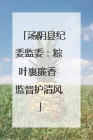 汤阴县纪委监委：粽叶裹廉香 监督护清风
