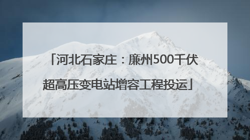 河北石家庄：廉州500千伏超高压变电站增容工程投运