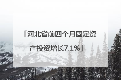 河北省前四个月固定资产投资增长7.1%