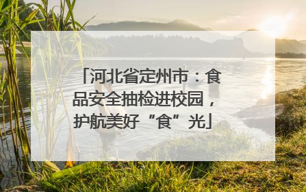 河北省定州市：食品安全抽检进校园，护航美好“食”光