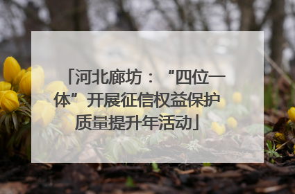 河北廊坊：“四位一体”开展征信权益保护质量提升年活动