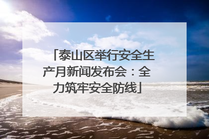 泰山区举行安全生产月新闻发布会：全力筑牢安全防线