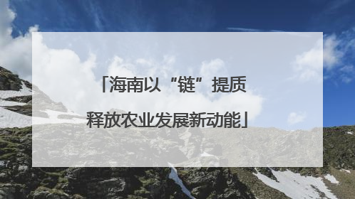 海南以“链”提质 释放农业发展新动能