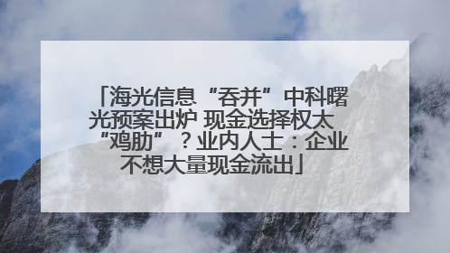 海光信息“吞并”中科曙光预案出炉 现金选择权太“鸡肋”？业内人士：企业不想大量现金流出