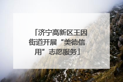 济宁高新区王因街道开展“美德信用”志愿服务