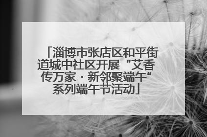 淄博市张店区和平街道城中社区开展“艾香传万家・新邻聚端午”系列端午节活动