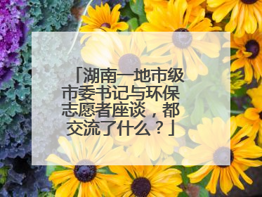 湖南一地市级市委书记与环保志愿者座谈，都交流了什么？