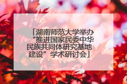 湖南师范大学举办“推进国家民委中华民族共同体研究基地建设”学术研讨会