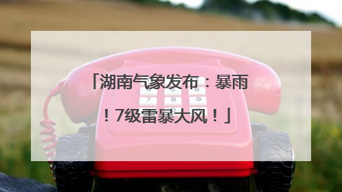 湖南气象发布：暴雨！7级雷暴大风！