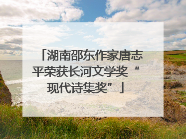 湖南邵东作家唐志平荣获长河文学奖“现代诗集奖”