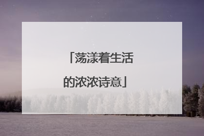 荡漾着生活的浓浓诗意