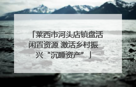 莱西市河头店镇盘活闲置资源 激活乡村振兴“沉睡资产”