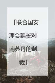 联合国安理会延长对南苏丹的制裁