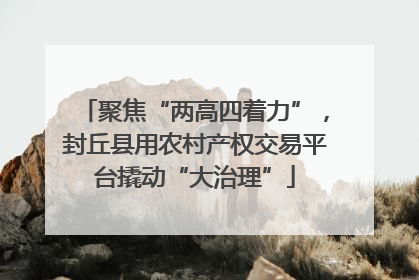 聚焦“两高四着力”，封丘县用农村产权交易平台撬动“大治理”