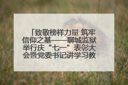 致敬榜样力量 筑牢信仰之基——聊城监狱举行庆“七一”表彰大会暨党委书记讲学习教育专题党课
