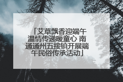 艾草飘香迎端午 温情传递暖童心 南通通州五接镇开展端午民俗传承活动