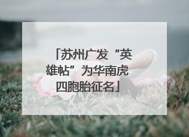 苏州广发“英雄帖”为华南虎四胞胎征名