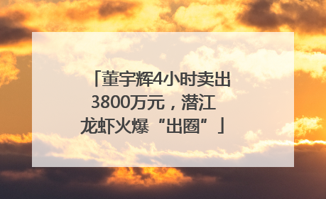 董宇辉4小时卖出3800万元，潜江龙虾火爆“出圈”